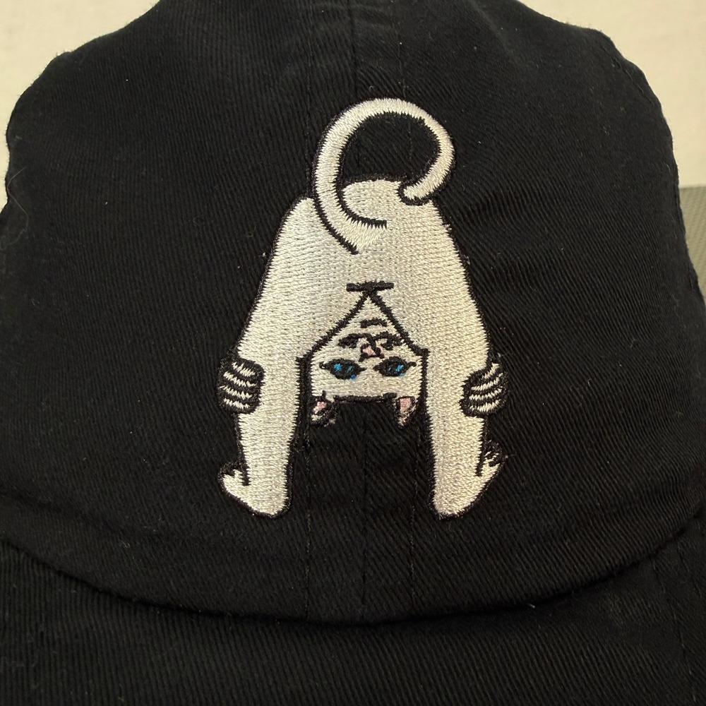 RIPNDIP Unisex Lord Nermal Yoga Cat Hat OS Black Skate Streetwear Cap